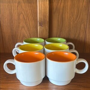 Crate & Barrel Stackable Espresso Coffee Mugs